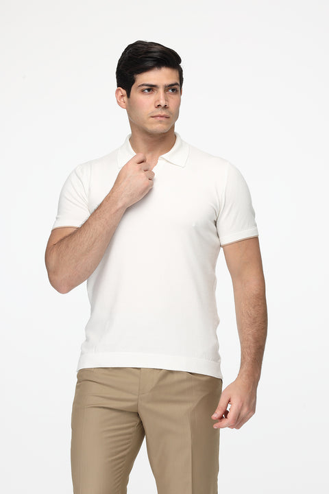 Polo Shirt Regular Fit Knitted White