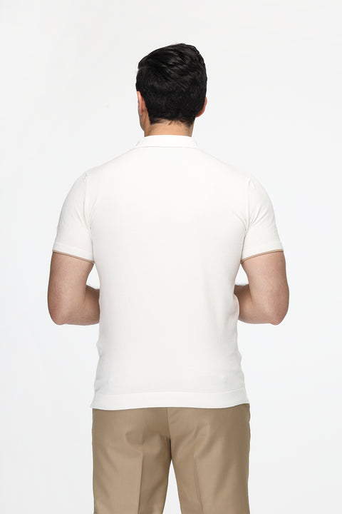 Polo Shirt Regular Fit Knitted White