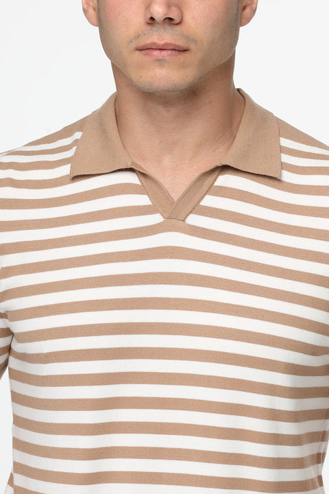 Polo Shirt Regular Fit Knitted Beige