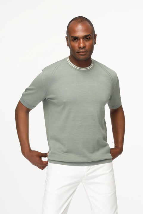 Regular Fit T-Shirt Knitted Green