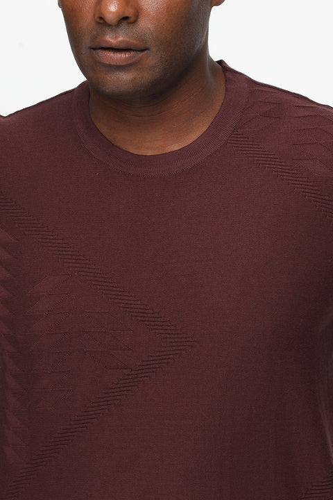 Regular Fit T-Shirt Knitted Maroon