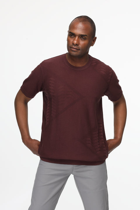 Regular Fit T-Shirt Knitted Maroon