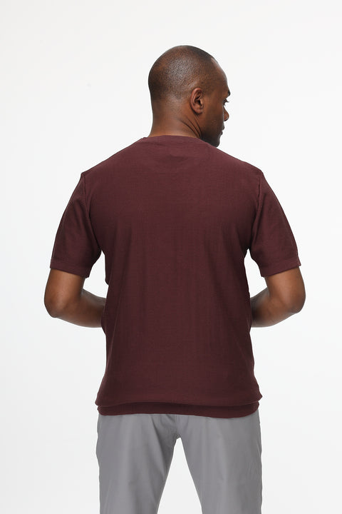 Regular Fit T-Shirt Knitted Maroon