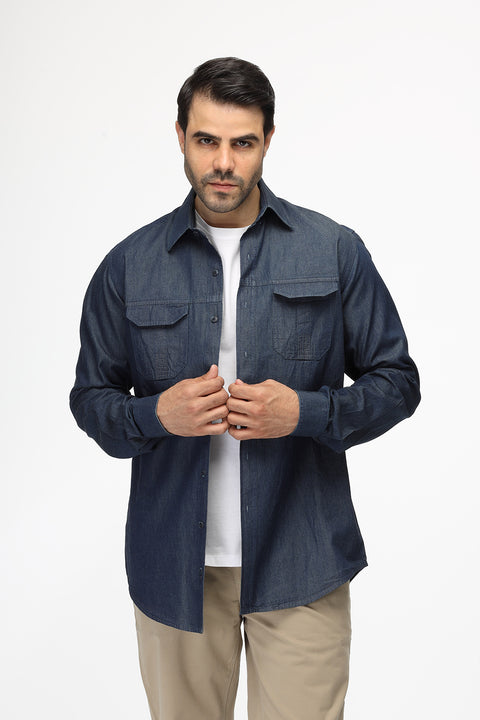 Regular Fit Shirt Jeans Dark Blue