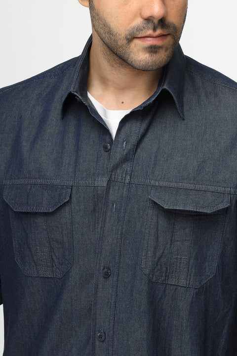 Regular Fit Shirt Jeans Dark Blue
