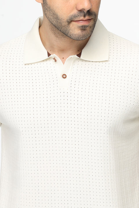 Polo Shirt Regular Fit Knitted Beige
