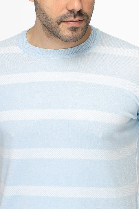 Regular Fit T-Shirt Knitted Light Blue