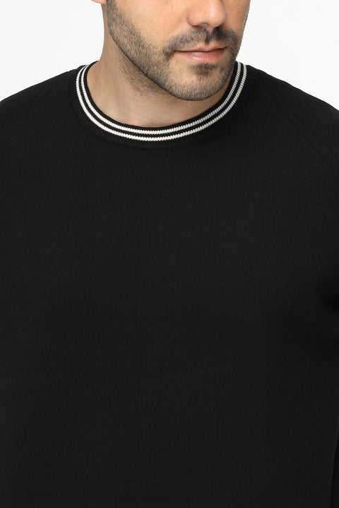 Regular Fit T-Shirt Knitted Black