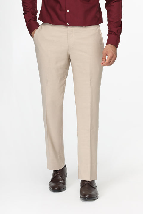 Slim Straight Fit Classic Pants Beige