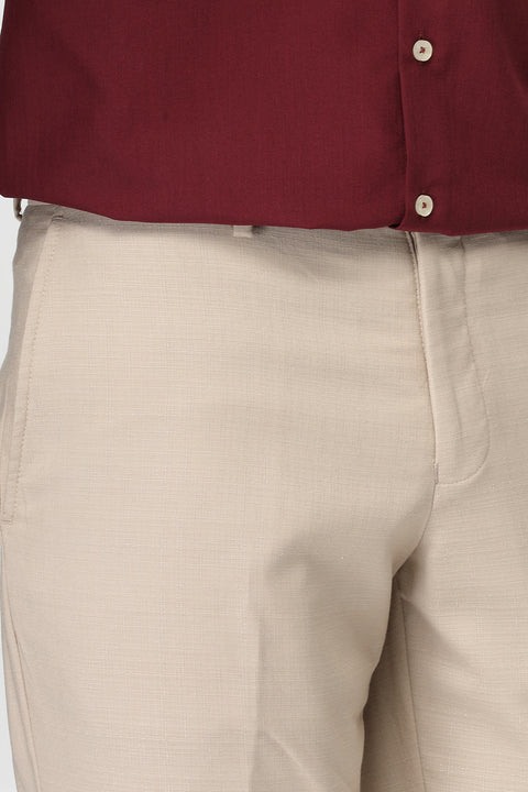 Slim Straight Fit Classic Pants Beige