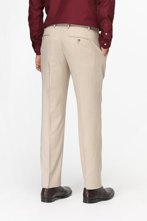 Slim Straight Fit Classic Pants Beige