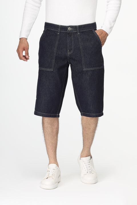 Regular Fit Jeans Short Dark Blue