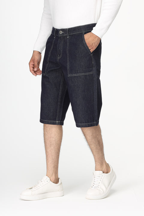 Regular Fit Jeans Short Dark Blue