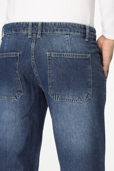 Regular Fit Jeans Short Dark Blue