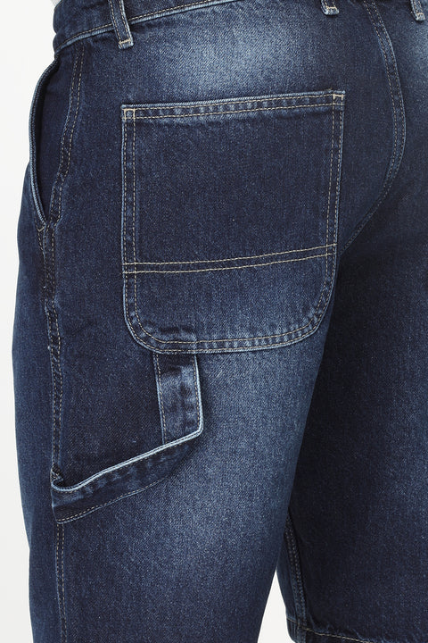 Regular Fit Jeans Short Dark Blue