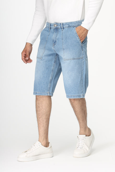 Regular Fit Jeans Short Light Blue