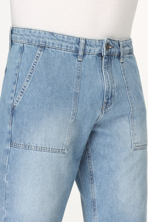Regular Fit Jeans Short Light Blue