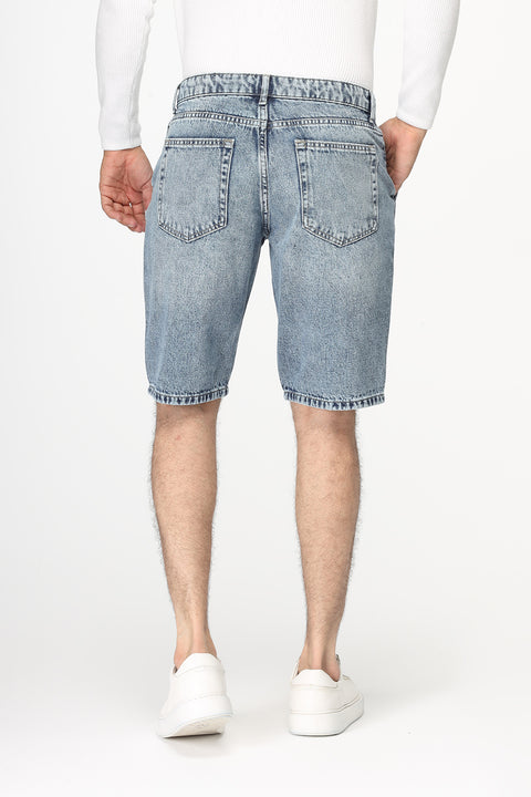 Regular Fit Jeans Short Blue