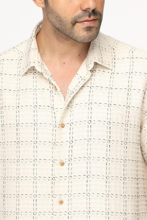 Regular Fit Shirt Half Beige