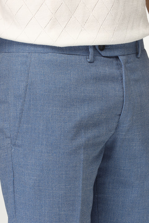 Slim Straight Fit Classic Pants Light Blue