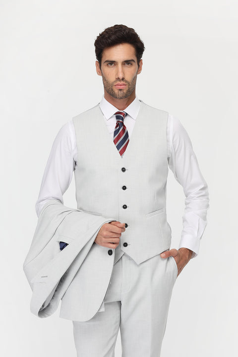 Slim Fit Suit Light Gray