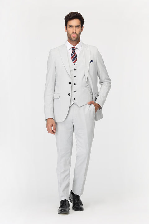 Slim Fit Suit Light Gray