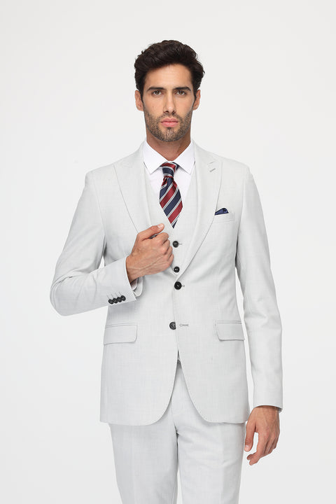 Slim Fit Suit Light Gray