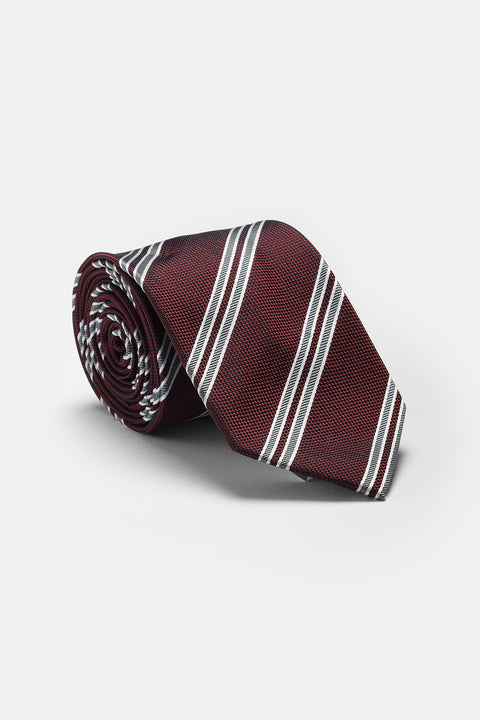 Stripe Tie 7 cm Maroon