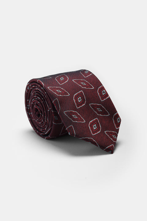 Jacquard Tie 7 cm Maroon