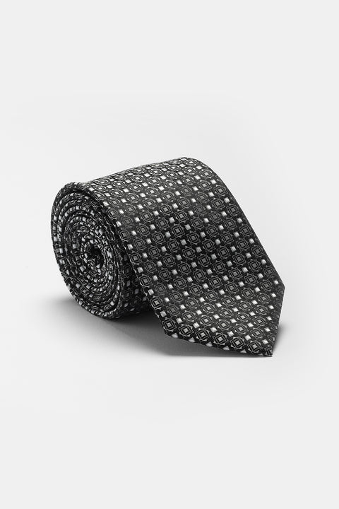 Jacquard Tie 7 cm Black