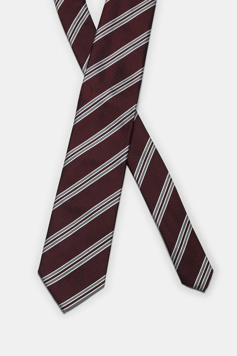 Stripe Tie 7 cm Maroon
