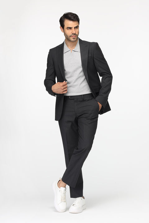 Slim Straight Fit Suit Gray