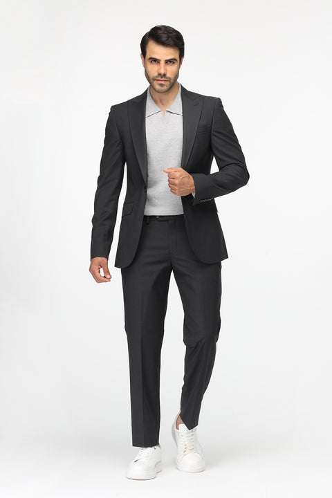 Slim Straight Fit Suit Gray