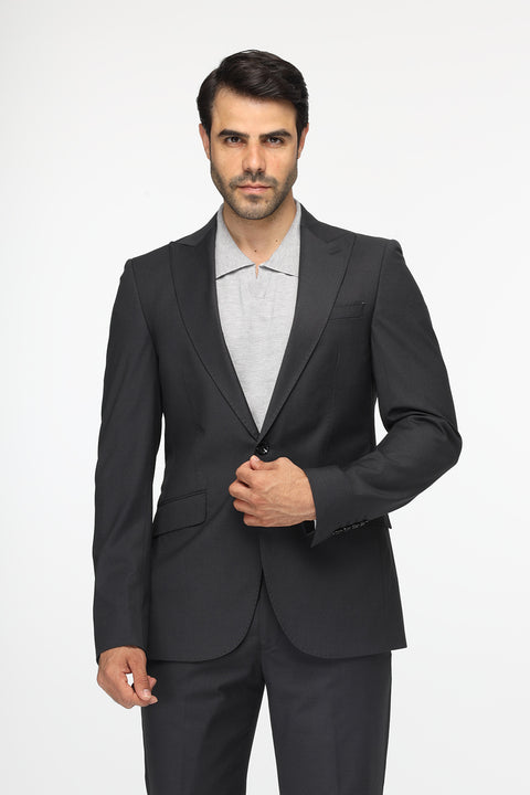 Slim Straight Fit Suit Gray
