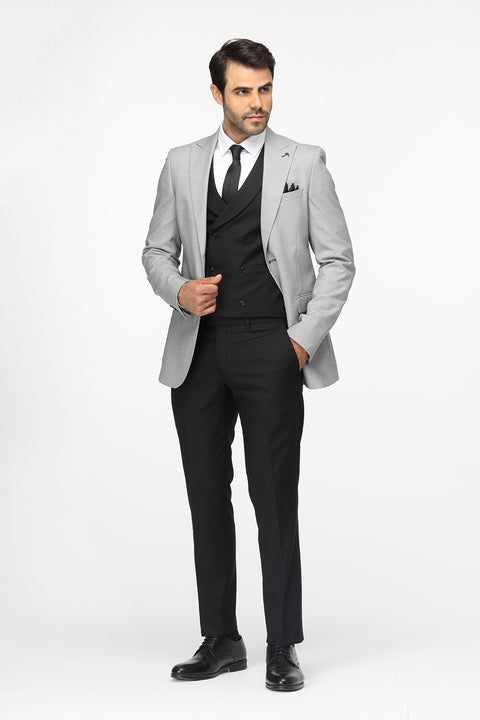 Slim Fit Suit Light Gray