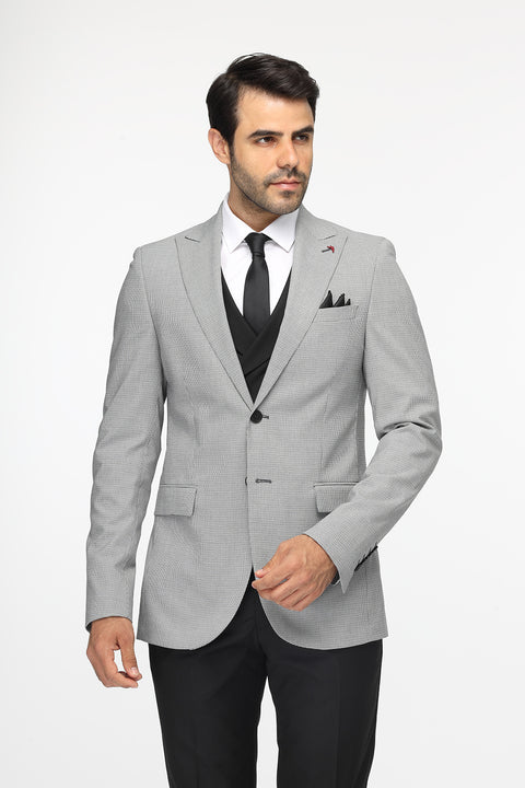 Slim Fit Suit Light Gray