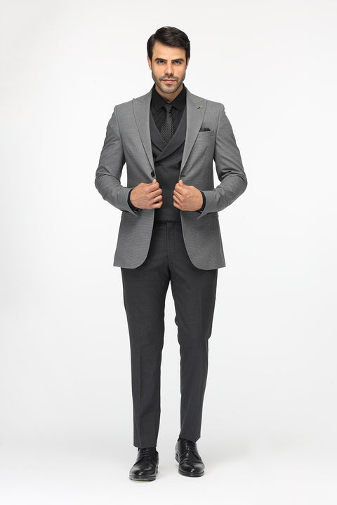 Slim Fit Suit Gray