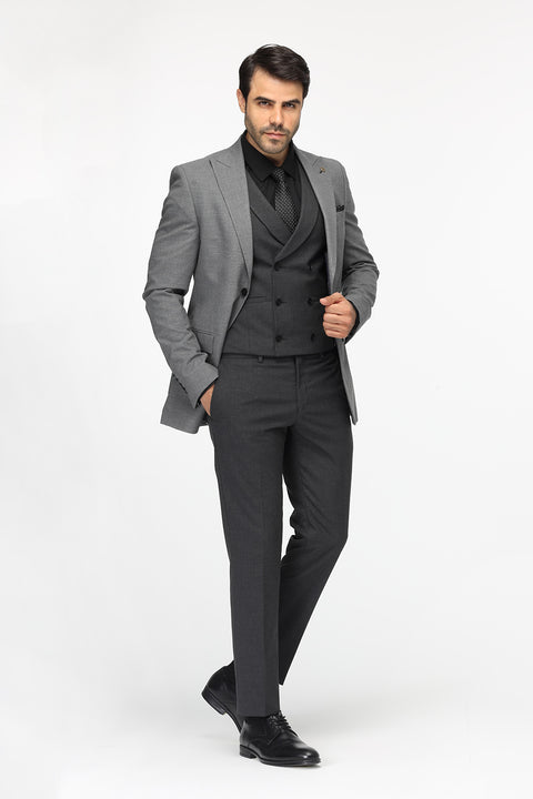 Slim Fit Suit Gray