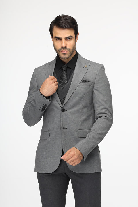 Slim Fit Suit Gray