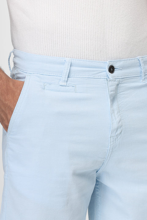 Regular Fit Linen Short Light Blue