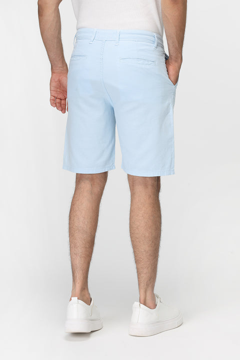 Regular Fit Linen Short Light Blue