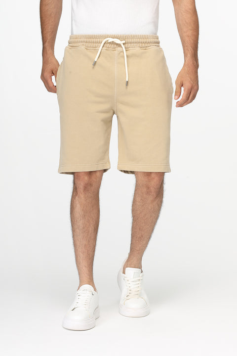 Regular Fit Melton Short Beige