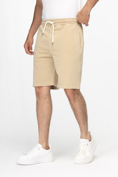 Regular Fit Melton Short Beige