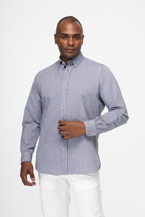 New Fit Shirt Oxford Medium Blue 100% Cotton