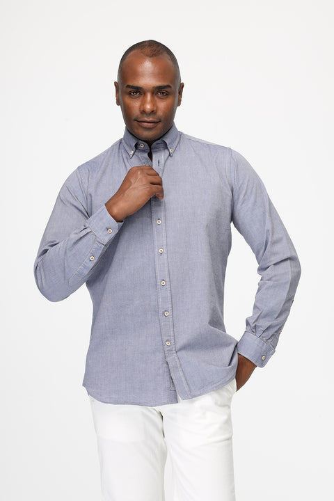 New Fit Shirt Oxford Medium Blue 100% Cotton