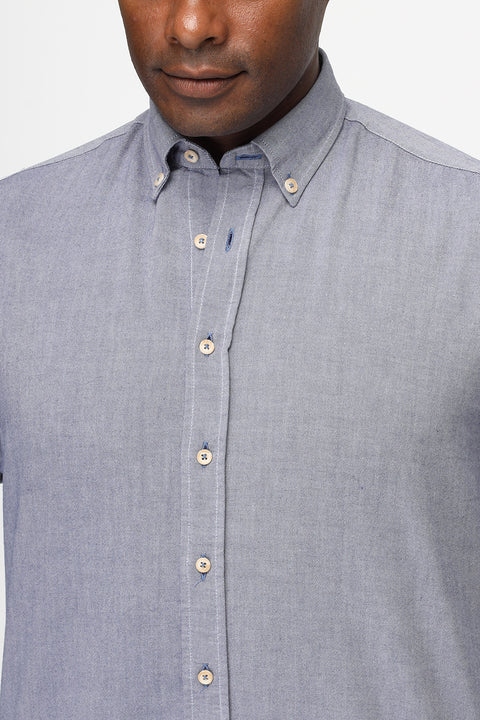 New Fit Shirt Oxford Medium Blue 100% Cotton