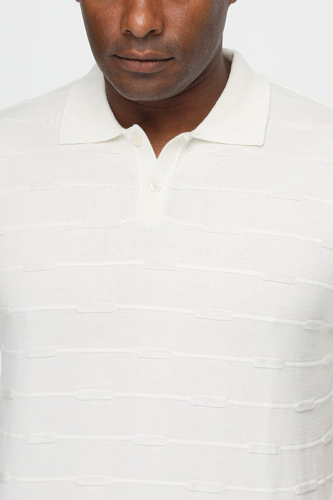 Polo Shirt Regular Fit Knitted White
