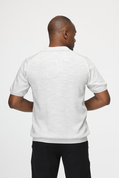 Polo Shirt Regular Fit Knitted Light Gray