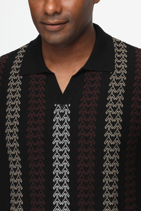 Polo Shirt Regular Fit Knitted Black