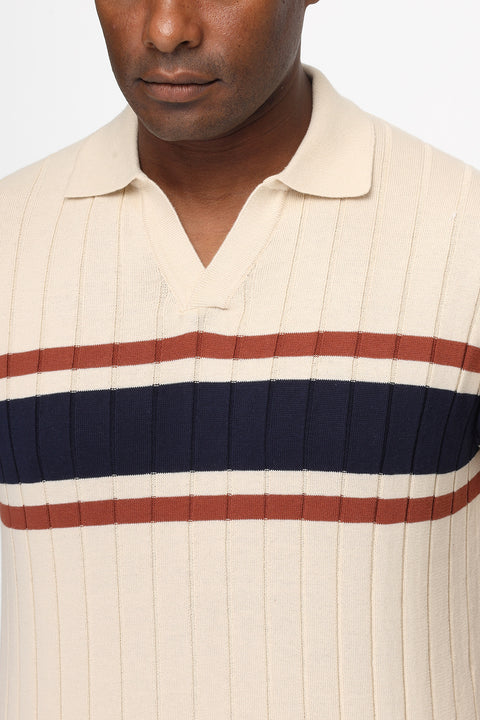 Polo Shirt Regular Fit Knitted Beige